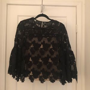 Black Saks Fifth Avenue Top w cut out detail